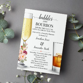 Bubbles & Bourbon innan jag gör möhippans rosa Inbjudningar