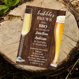 Bubbles Brews & BBQ Westerna Vuxnor födelsedag Inbjudningar