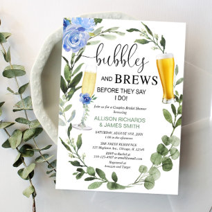 Bubbles Brews blue greenery par möhippa Inbjudningar