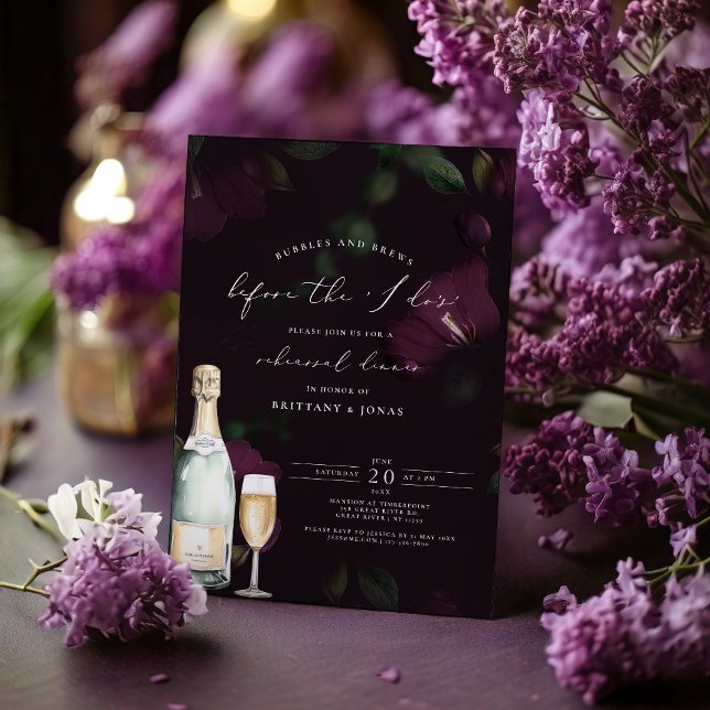 Bubbles & Brews före i do Rehearsal Dinner Inbjudningar (Skapare uppladdad)