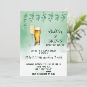 Bubbles & Brews Par Möhippa Eucalyptus Inbjudningar