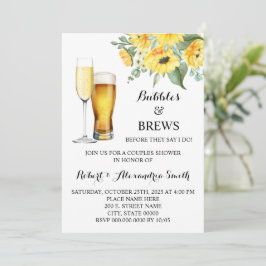 Bubbles & Brews Par Möhippa Solblommor Inbjudningar