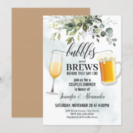 Bubbles & Brews Par Shower Inbjudningar