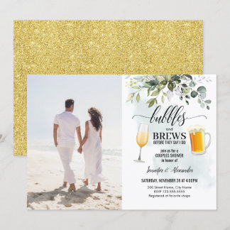 Bubbles & Brews Par Shower Inbjudningar