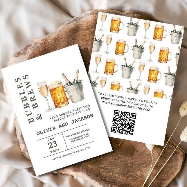 Bubbles & Brews Par Shower Inbjudningar (Skapare uppladdad)