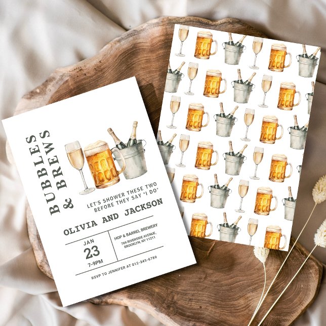 Bubbles & Brews Par Shower Inbjudningar (Skapare uppladdad)