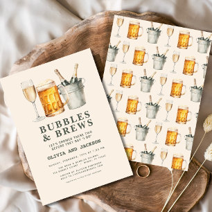 Bubbles & Brews Par Shower Inbjudningar