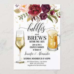 Bubbles & Brews Par Shower Inbjudningar