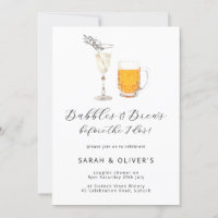Bubbles & Brews Shower Modern Beer & Champagne