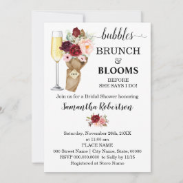 Bubbles Brunch & Blooms Marsala Möhippa Invi Inbjudningar