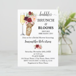 Bubbles Brunch & Blooms Marsala Möhippa Invi Inbjudningar