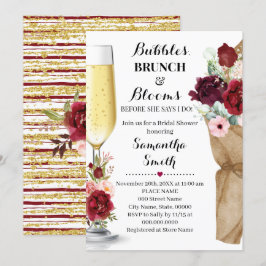 Bubbles Brunch & Blooms Marsala Möhippa Invi Inbjudningar
