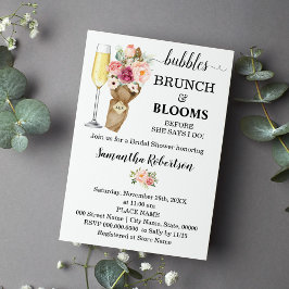 Bubbles Brunch & Blooms Möhippa Rosa blommor Inbjudningar