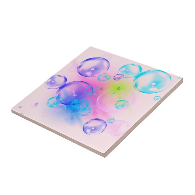 BUBBLES - Colorful Abstrakt Image of Fractal Art - Kakelplatta (Sidan)