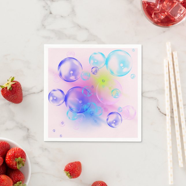 BUBBLES - Colorful Abstrakt Image of Fractal Art - Pappersservett (Insitu)