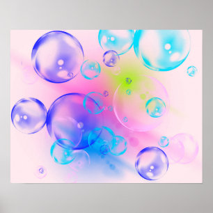 BUBBLES - Colorful Abstrakt Image of Fractal Art - Poster