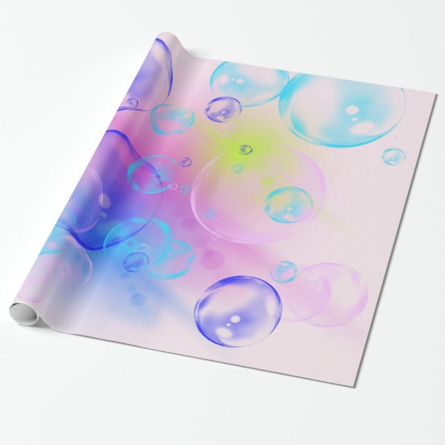 BUBBLES - Colorful Abstrakt Image of Fractal Art - Presentpapper (Utrullad)