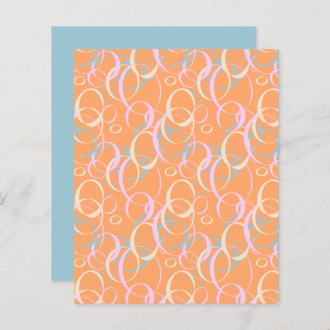 Bubbles Cream Rosa Aqua Orange Scrapbook Papper (Fram/baksida)