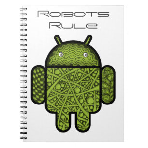 Bubbles Doodle-tecken för Android™-roboten Anteckningsbok