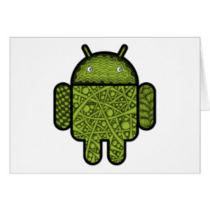 Bubbles Doodle-tecken för Android™-roboten Hälsningskort