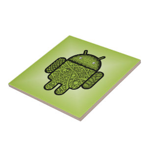 Bubbles Doodle-tecken för Android™-roboten Kakelplatta