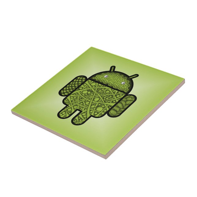 Bubbles Doodle-tecken för Android™-roboten Kakelplatta (Sidan)