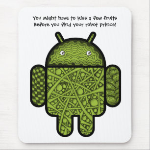 Bubbles Doodle-tecken för Android™-roboten Musmatta