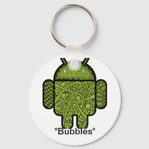 Bubbles Doodle-tecken för Android™-roboten Nyckelring