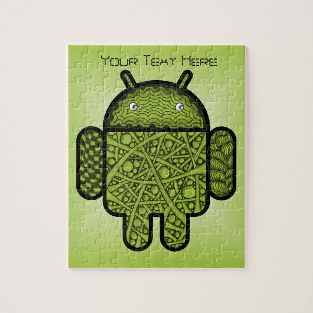 Bubbles Doodle-tecken för Android™-roboten Pussel (Vertikal)