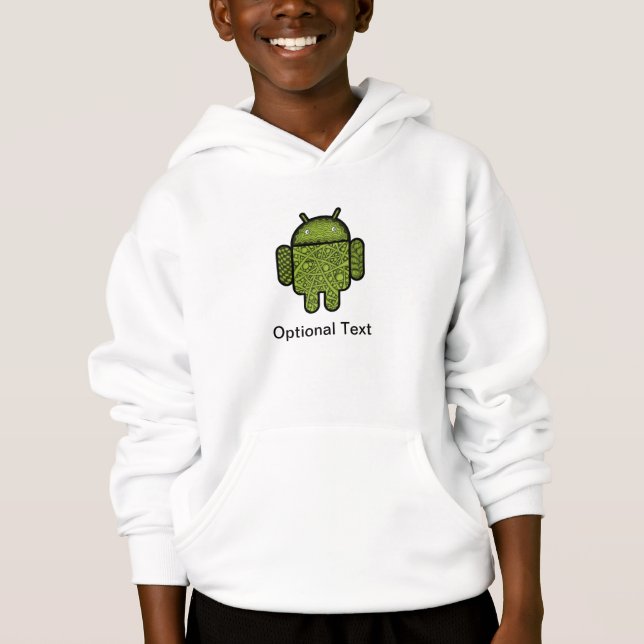 Bubbles Doodle-tecken för Android™-roboten Tee (Framsida)