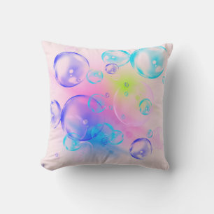 BUBBLES - Färgstark Abstrakt Bild av fyrkantig kon Kudde