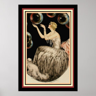 "Bubbles" från Louis Icart 13 x 19 Art Deco Poster