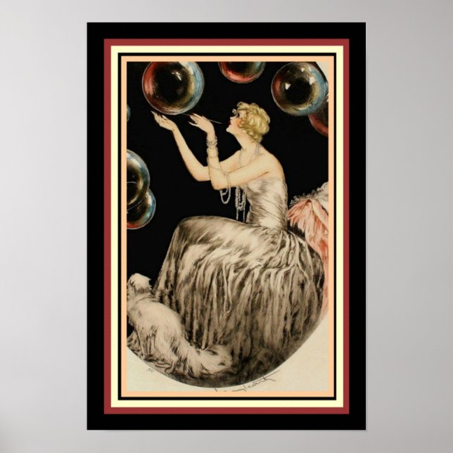 "Bubbles" från Louis Icart 13 x 19 Art Deco Poster (Framsidan)