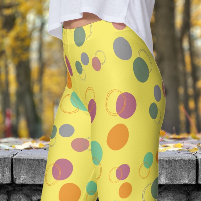 Bubbles Gult Mönster Leggings (Bubbly Bubbles on Corn Leggings)