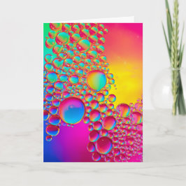 Bubbles Liquid Art Blank Kort