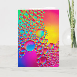 Bubbles Liquid Art Blank Kort