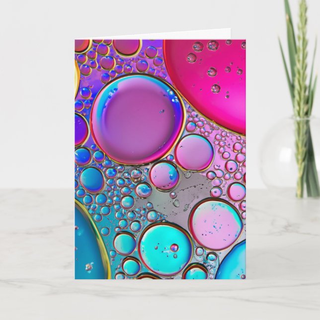 Bubbles Liquid Art Blank Kort (Framsida)