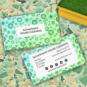 Bubbles Minimalist House Städning Janitorial Clean Visitkort