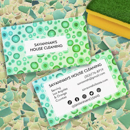 Bubbles Minimalist House Städning Janitorial Clean Visitkort