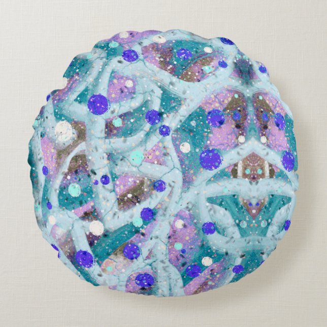 Bubbles mönster baby bib rund kudde (Framsidan)