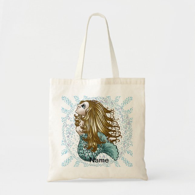 Bubbles Mystic Mermaid Totebag Tygkasse (Framsidan)