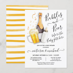 Bubbles- och Beer Baby Shower-inbjudan Inbjudningar