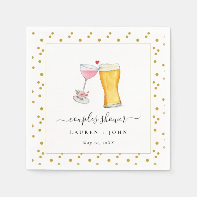 Bubbles och Brew Par dusch Napkins Pappersservett (Framsidan)