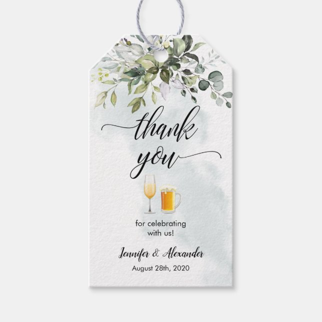Bubbles och Brews Par Shower Gift-Märkre Presentetikett (Framsidan)