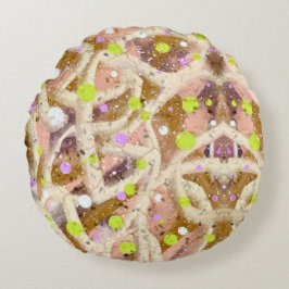 Bubbles och linjer baby bib rund kudde