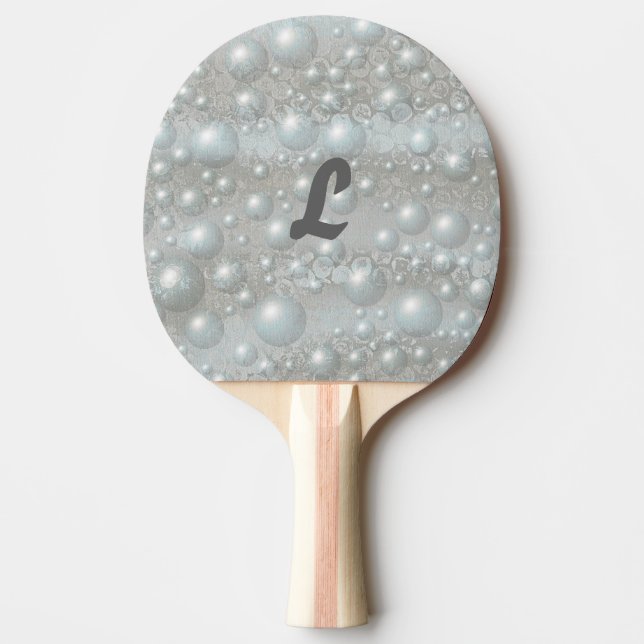 Bubbles Pearls Snöre Monogram Ping Pong Paddles Pingisracket (Framsidan)