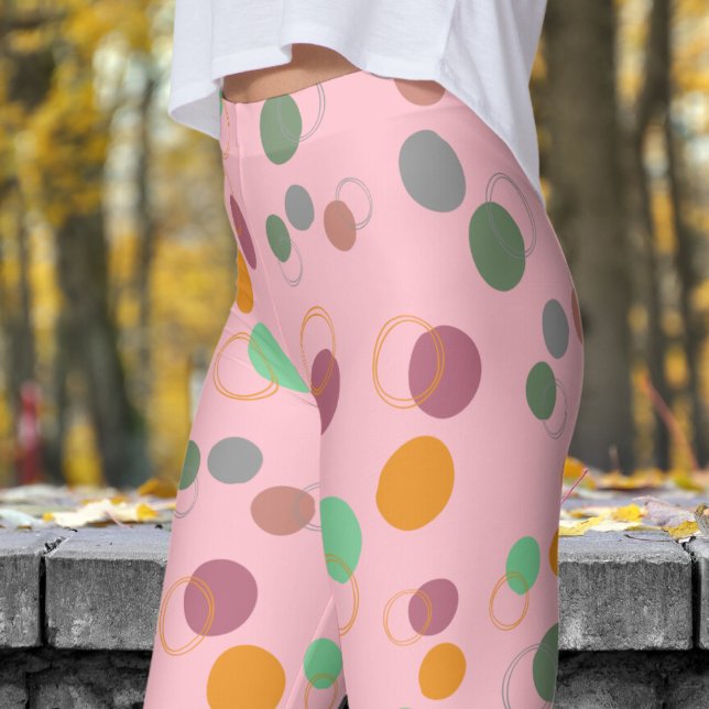 Bubbles Rosa Bubbles Mönster Leggings (Bubbly Bubbles on Bubble Gum Leggings)