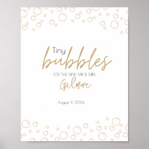 Bubbles Send Off Guld & Black Bröllop Poster Skriv