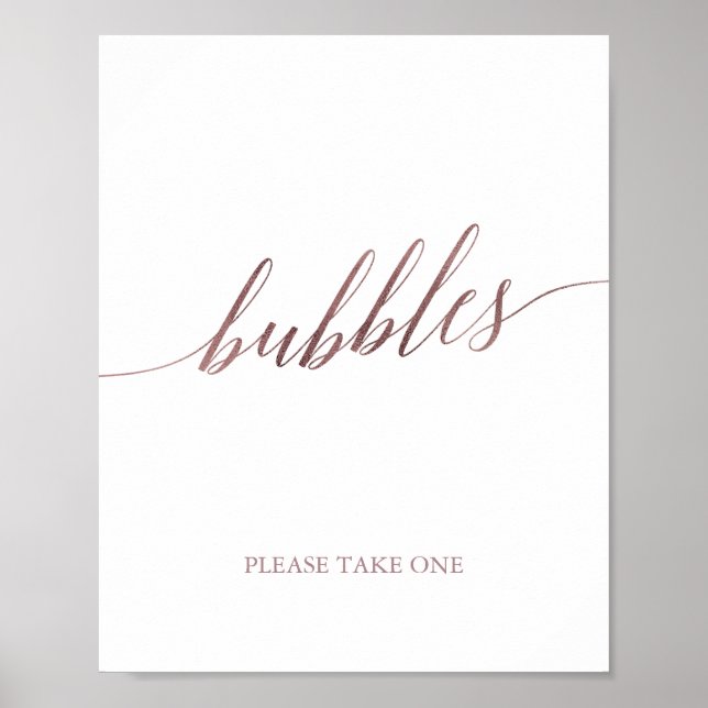 Bubbles-skylt över elegant Guld Poster (Framsidan)