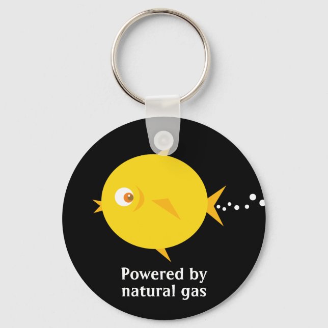 Bubbles the BlowFish_Powered by natural gas Nyckelring (Framsida)